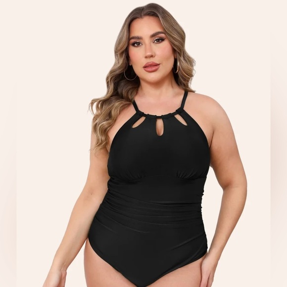 Women's One Piece Swimsuit High Neck Tummy Control Swimwear Bathing Suit NWT - Picture 5 of 5